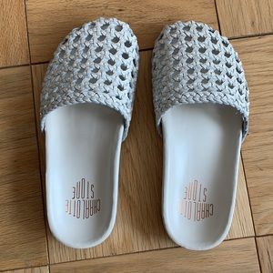 Charlotte Stone slides.  Super cute woven leather